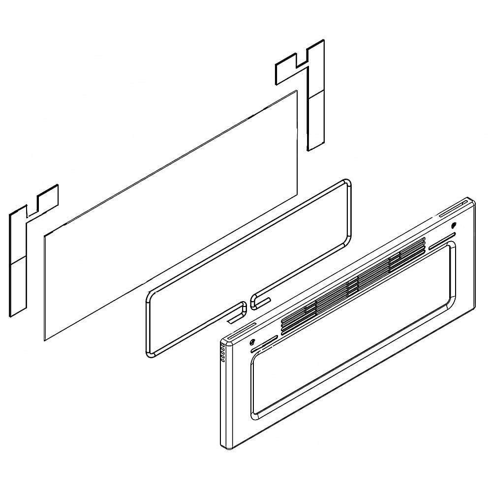Part #w10777615, Range Upper Oven Door Outer Panel Assembly (Stainless) / 39.50 x 30.00 x 6.75