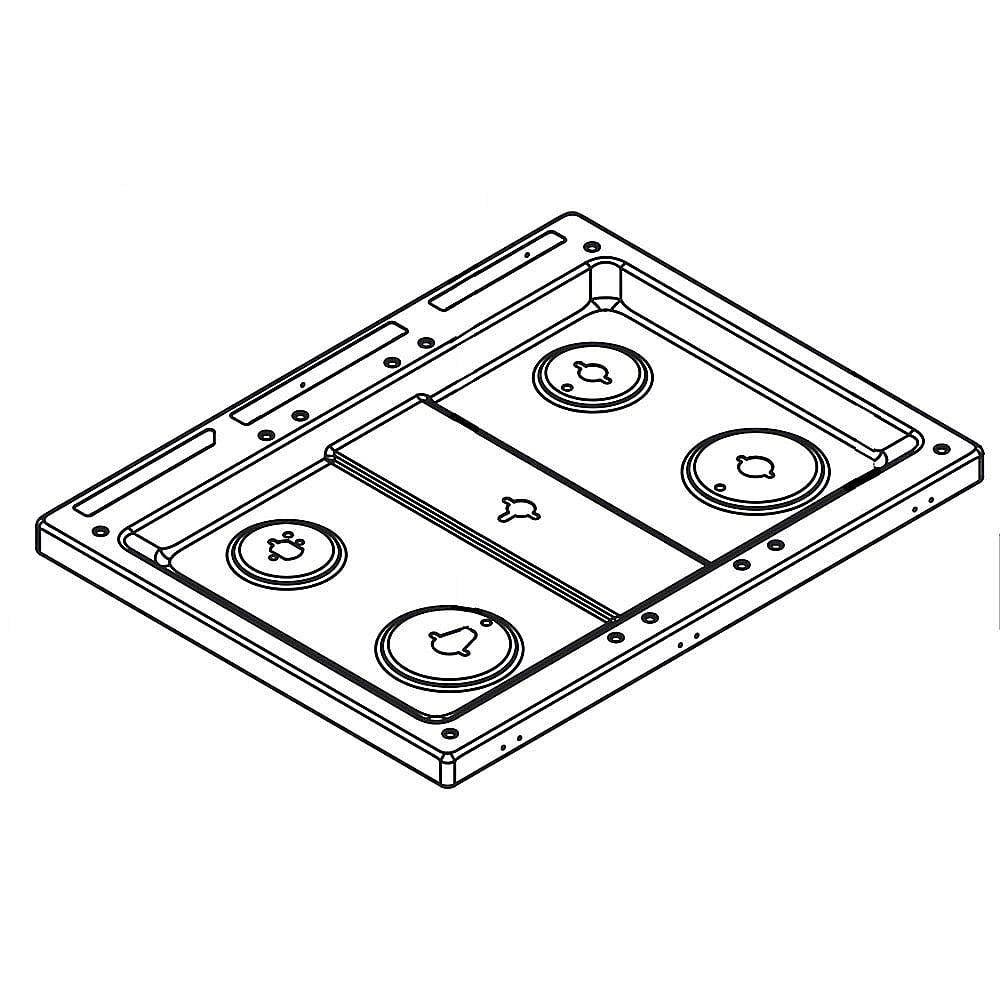 Photo of GE Part #w10795406, Ran Main Top (Black) | 34.00 x 9.00 x 30.00 from Repair Parts Direct
