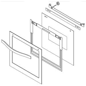 Wall Oven Door Outer Panel Assembly (white) W10804163