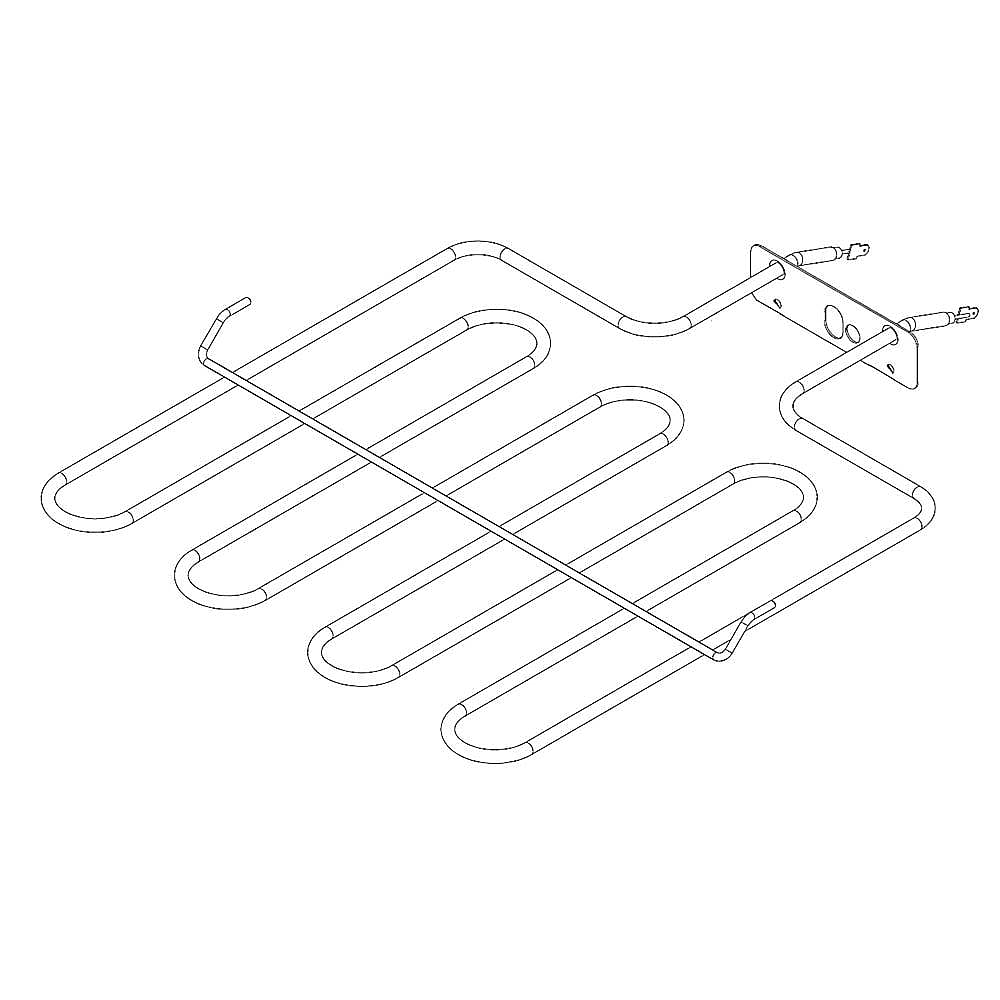 Part #w10804429, Range Broil Element | 15.94 x 2.32 x 19.82
