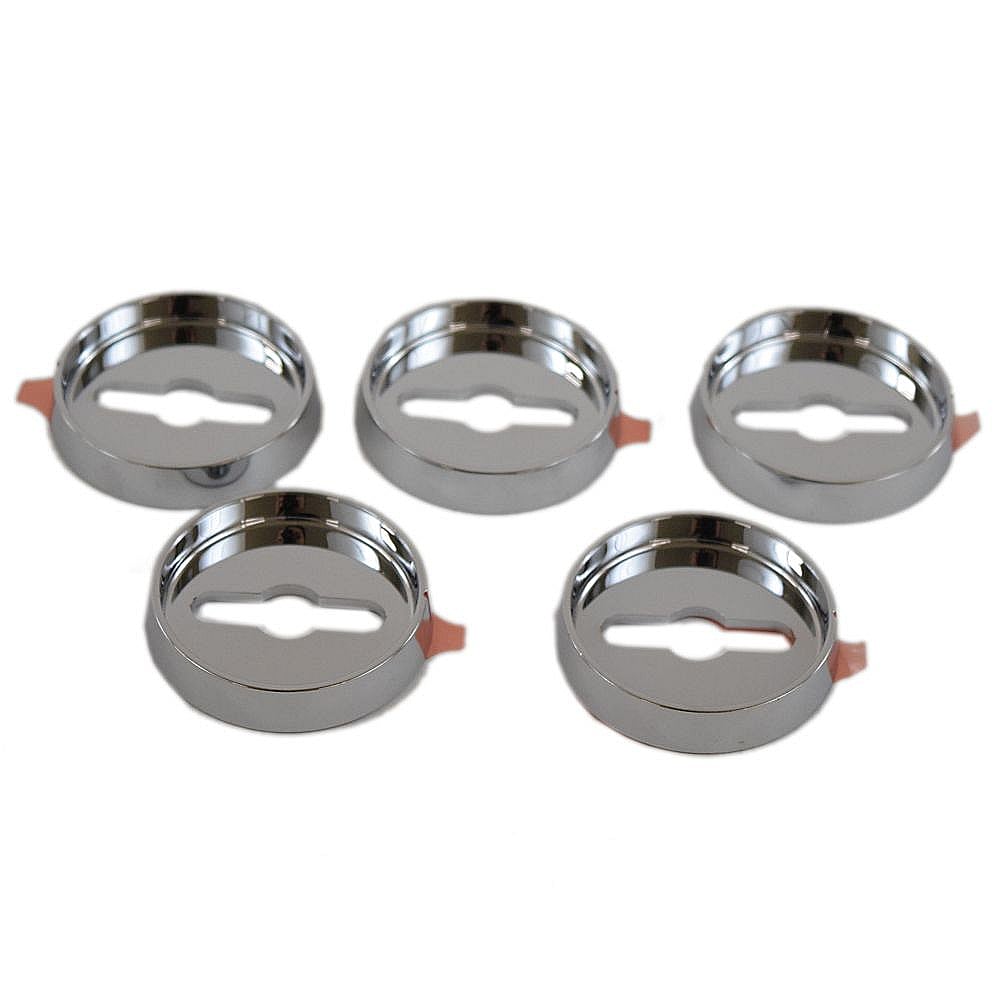 Part #w10814133, Range Surface Burner Knob Bezel (Replaces W10785119, W10797429) / 4.75 x 4.25 x 5.88