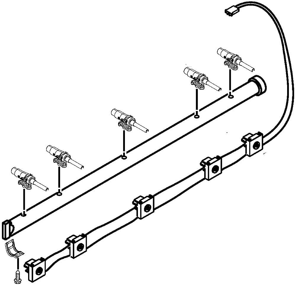Part #w10826727, Manifold Assembly / 28.50 x 4.50 x 2.25