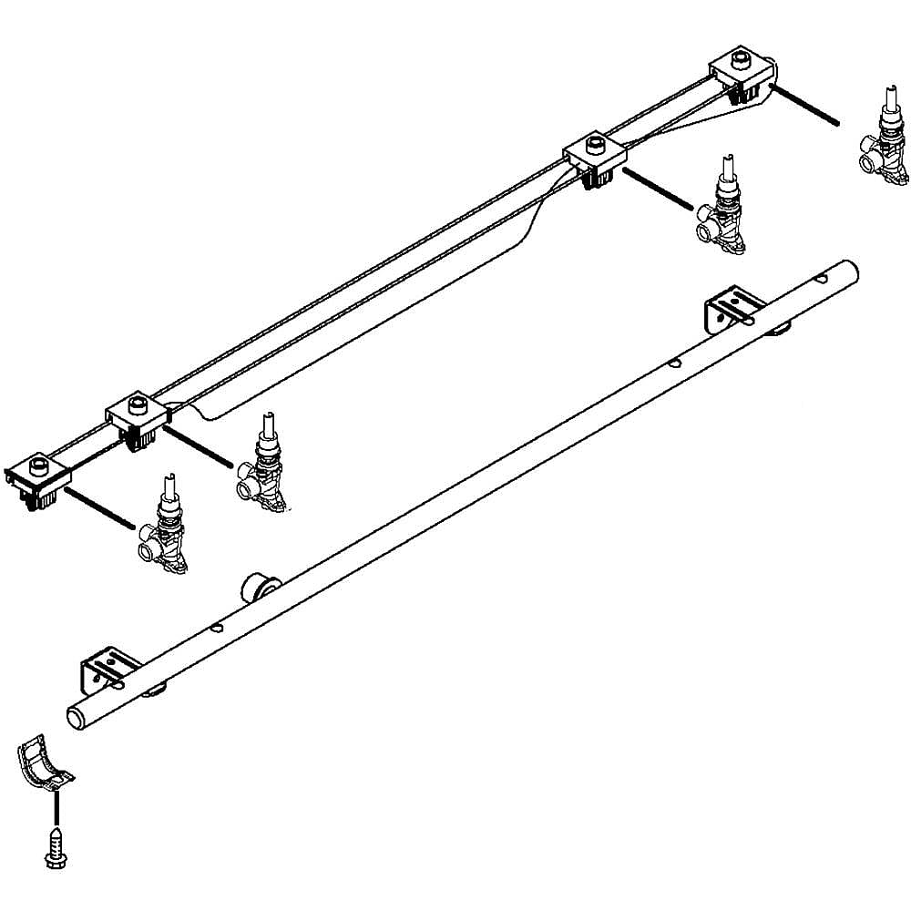 Part #w10826730, Kenmore Manifold Assembly / 28.25 x 4.50 x 2.00