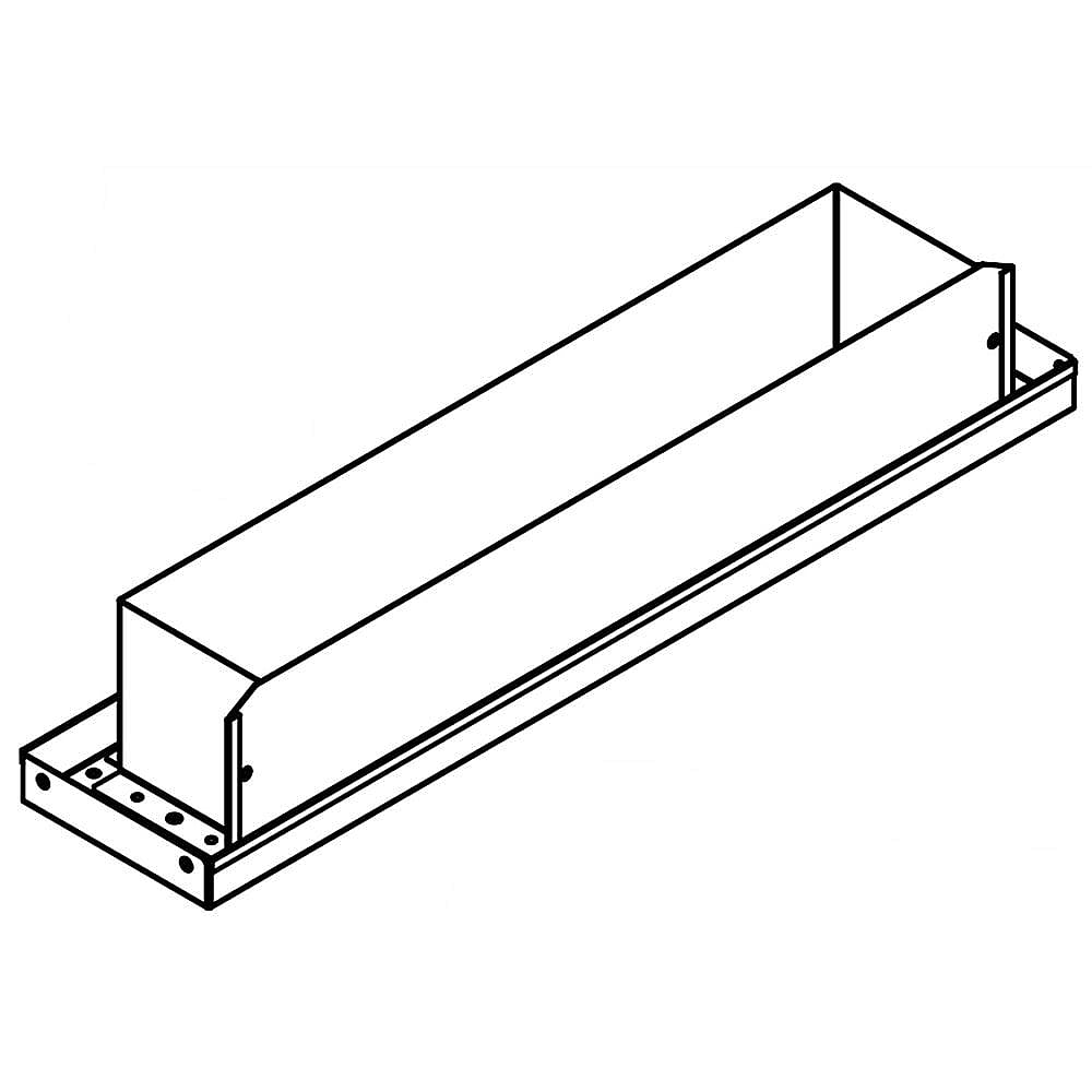 Part #w10836514, Cooktop Downdraft Vent Blower Plenum / 17.50 x 4.00 x 3.75