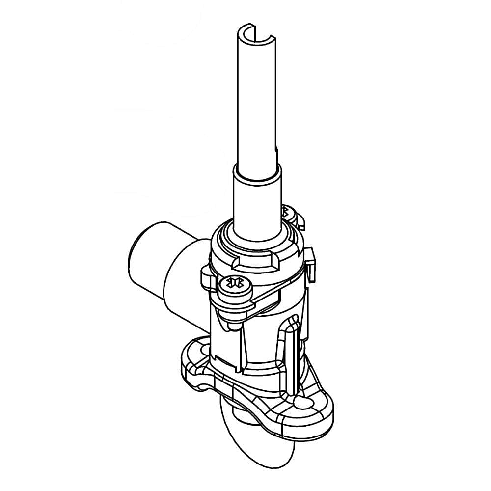 Part #w10844342, Kitchenaid Cooktop Burner Valve, Left Front And Right Rear / 3.00 x 1.12 x 1.50