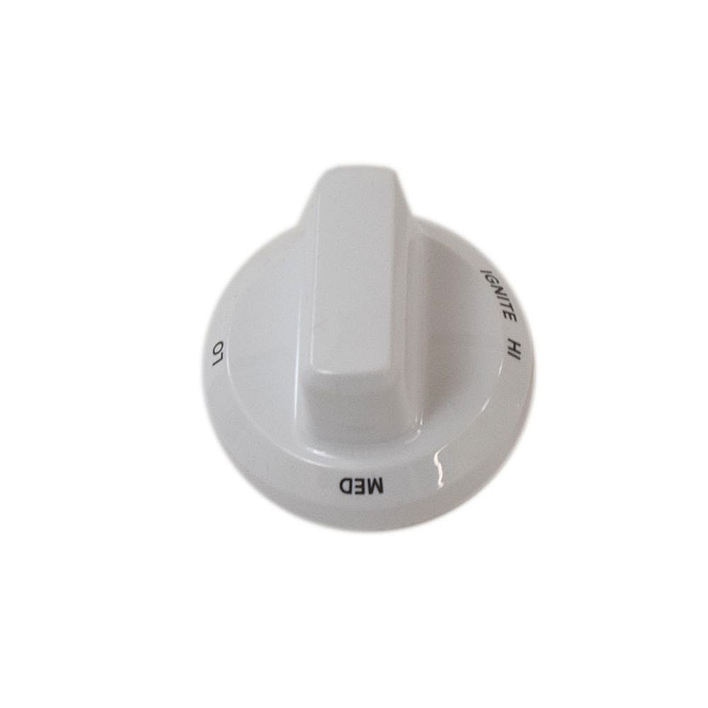 Part #w10844794, Range Surface Burner Knob (White) / 2.00 x 2.00 x 1.50
