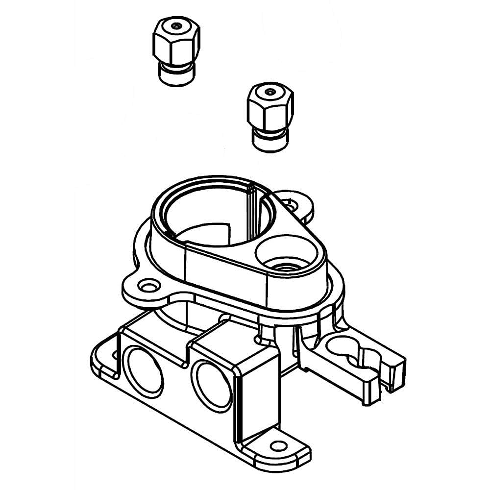 Part #w10846622, Assembly, Orifice Holder (Left Front) / 3.00 x 2.50 x 1.38