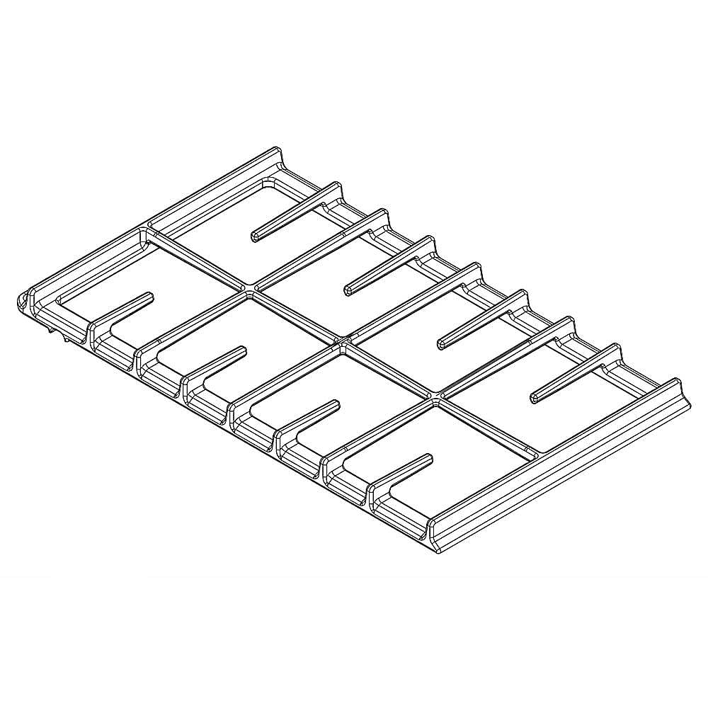 Part #w10861522, Cooktop Burner Grate, Side / 17.00 x 12.25 x 2.00