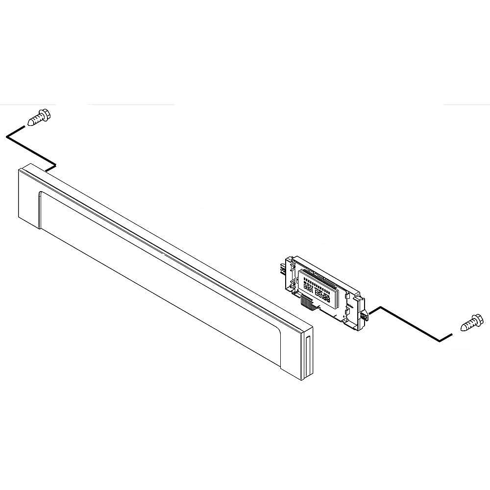 Part #w10864141, Whirlpool Wall Oven Control Panel Assembly (Stainless) / 35.25 x 9.50 x 5.50