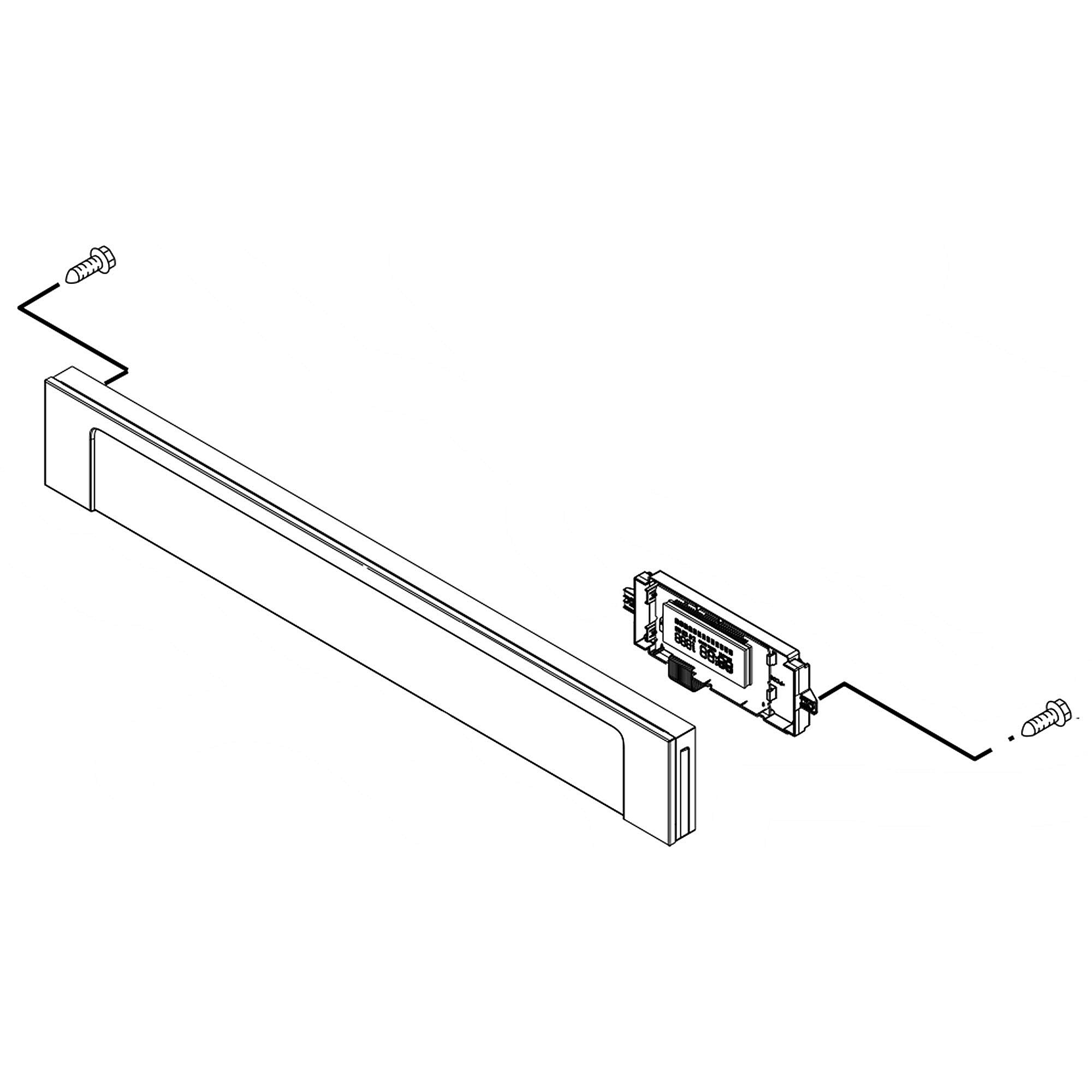 Part #w10864146, Wall Oven Control Panel Assembly (Stainless) / 35.24 x 9.50 x 6.00