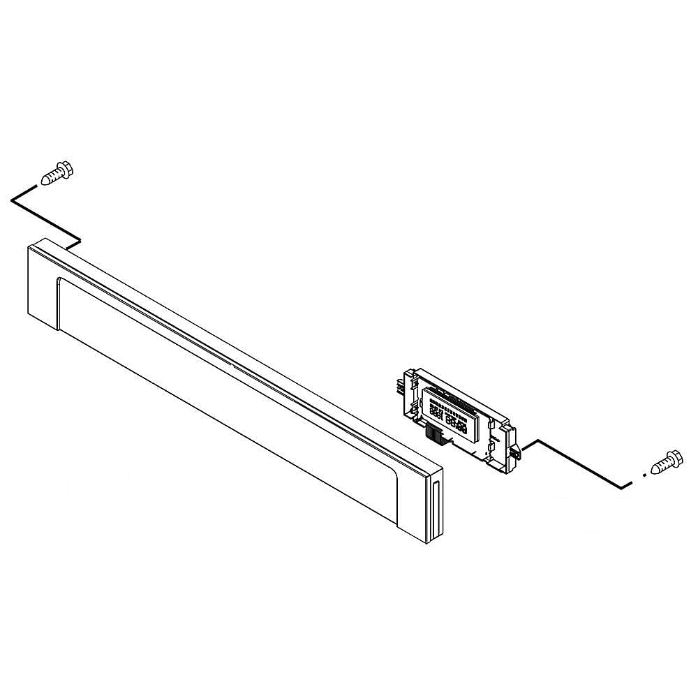 Part #w10864154, Wall Oven Control Panel Assembly (Stainless) / 35.00 x 10.00 x 5.70