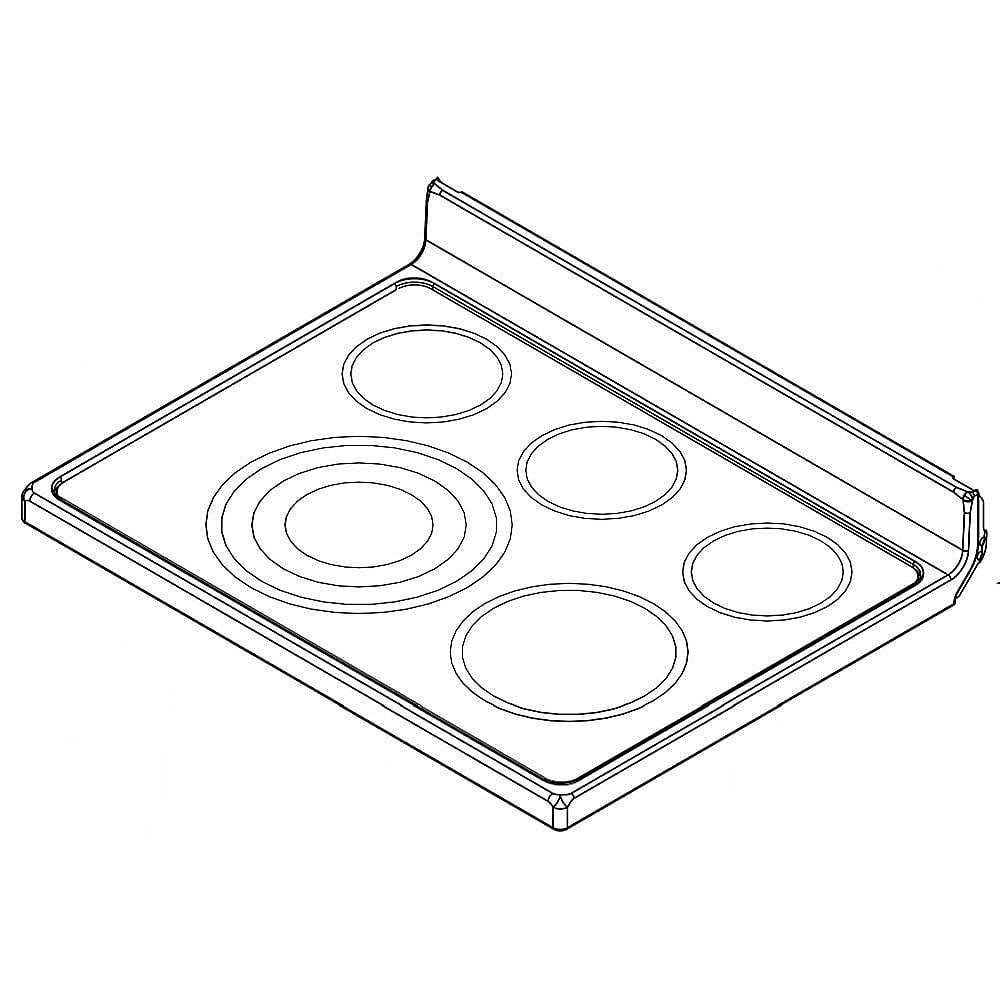 Part #w10872562, Range Main Top (Black) / 34.50 x 30.00 x 9.00