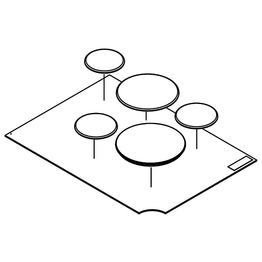 Part #w10876582, Range Surface Burner Cap Set (Black) / 11.50 x 0.15 x 15.25