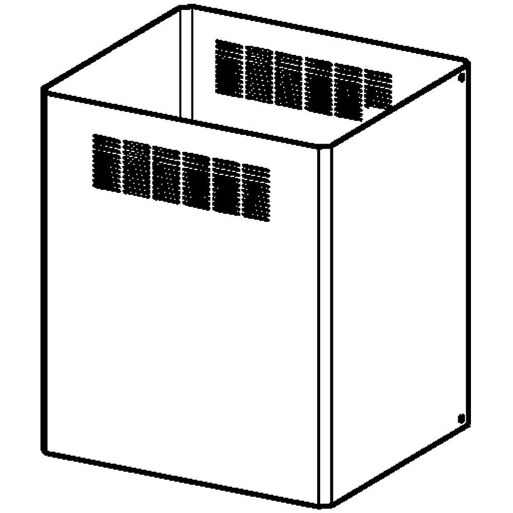 KitchenAid Part #w10883262, Range Hood Flue Cover, Upper | 27.00 x 13.50 x 6.75