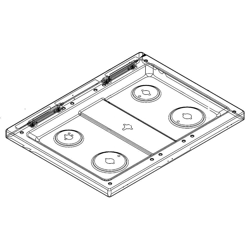 Part #w10885067, Range Main Top (White) | 34.50 x 30.00 x 8.75