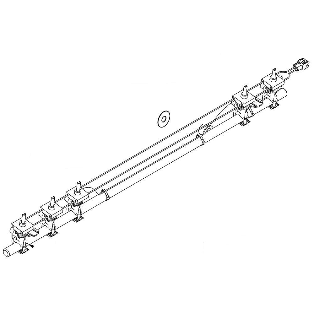 Part #w10885072, Range Surface Burner Manifold And Valves Assembly (Replaces W10850515) / 5.07 x 5.07 x 34.25