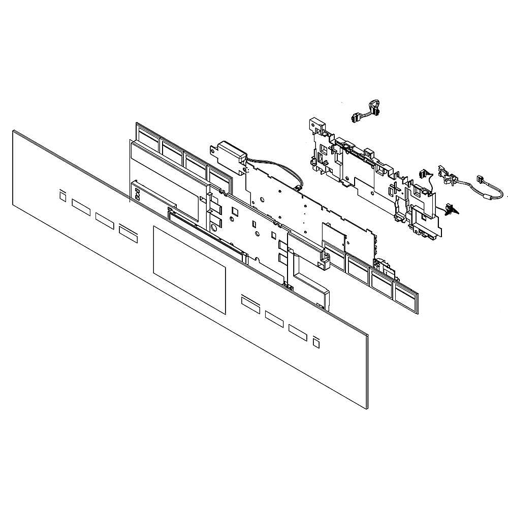 Part #w11236889, Wall Oven Control Panel Assembly (Black) (Replaces W10890067) / 35.25 x 9.50 x 5.75