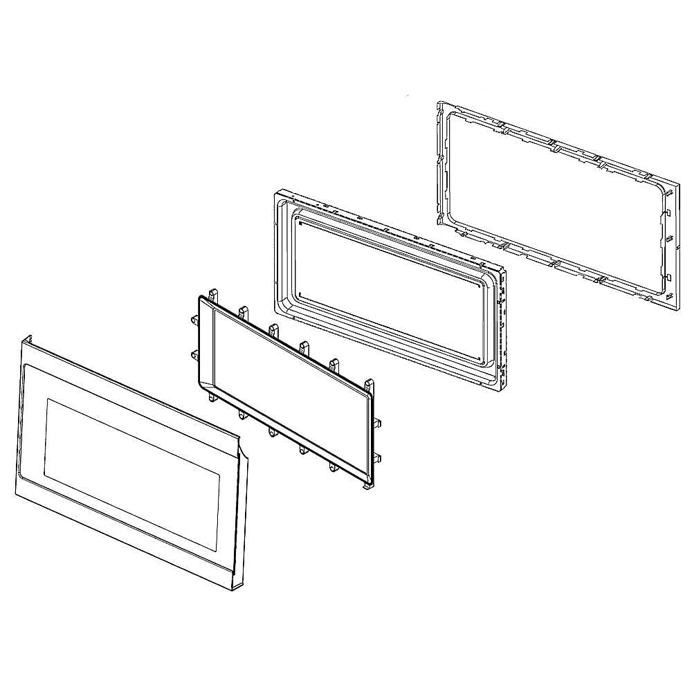 Part #w10890777, Microwave Door Assembly (White) / 28.25 x 18.25 x 7.00