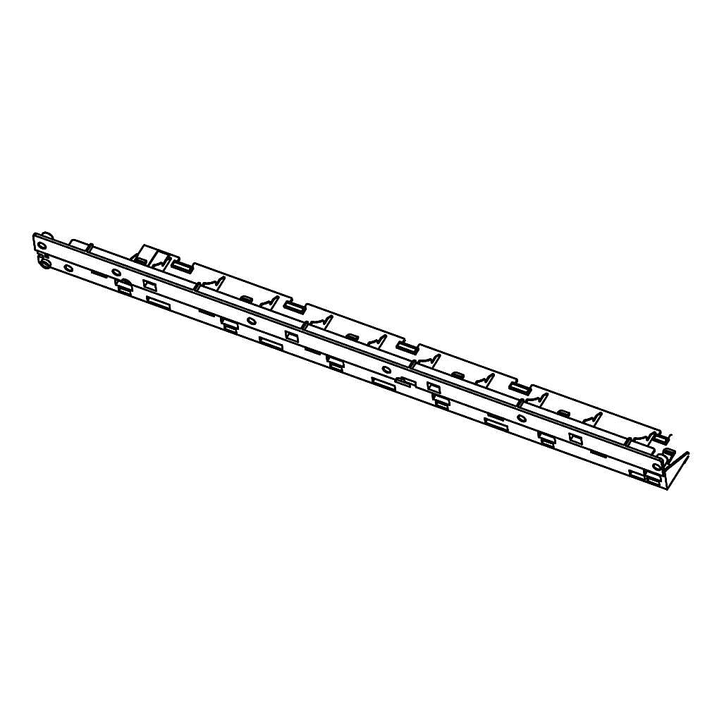 Part #w10892375, Microwave Door Outer Panel Trim (Black) / 25.50 x 3.50 x 1.00