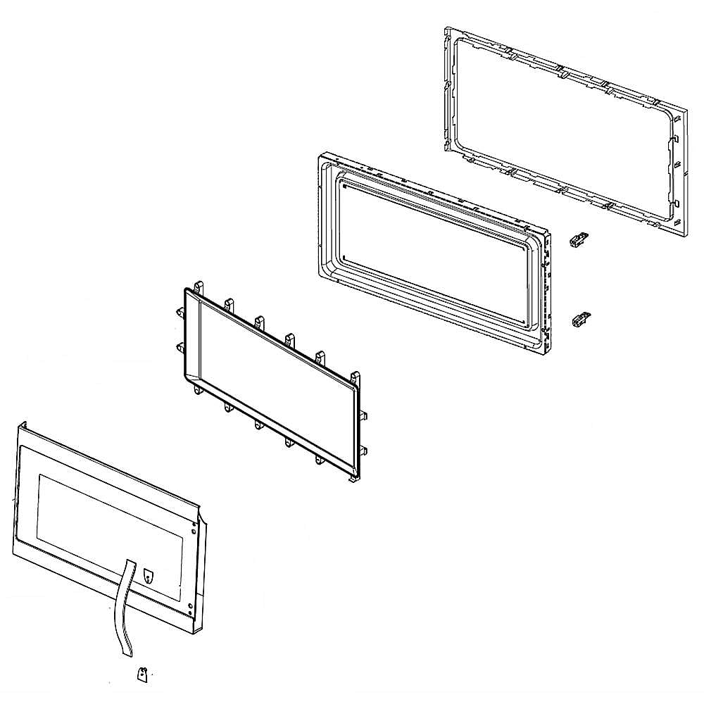 Part #w10893433, Microwave Door Assembly (White) / 28.12 x 18.25 x 7.00