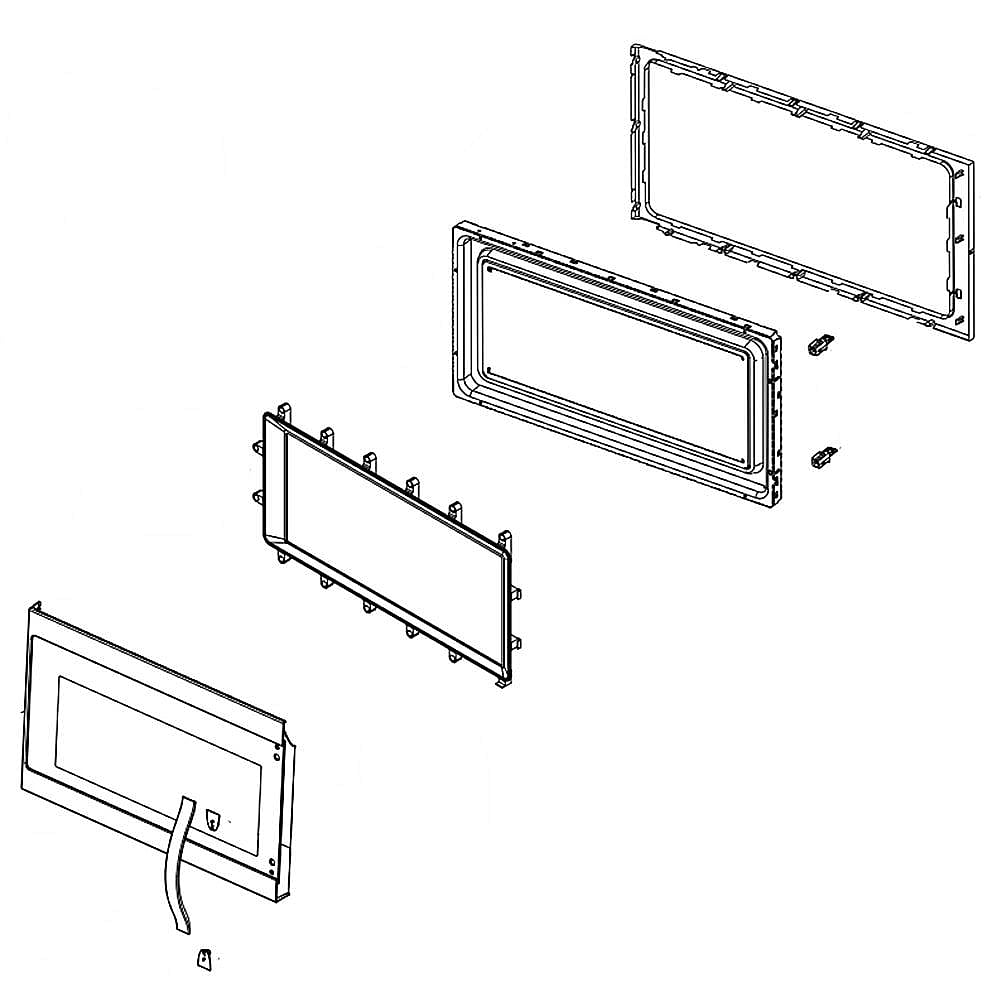 KitchenAid Part #w10893437, Microwave Door Assembly (Stainless) | 28.50 x 18.25 x 7.00