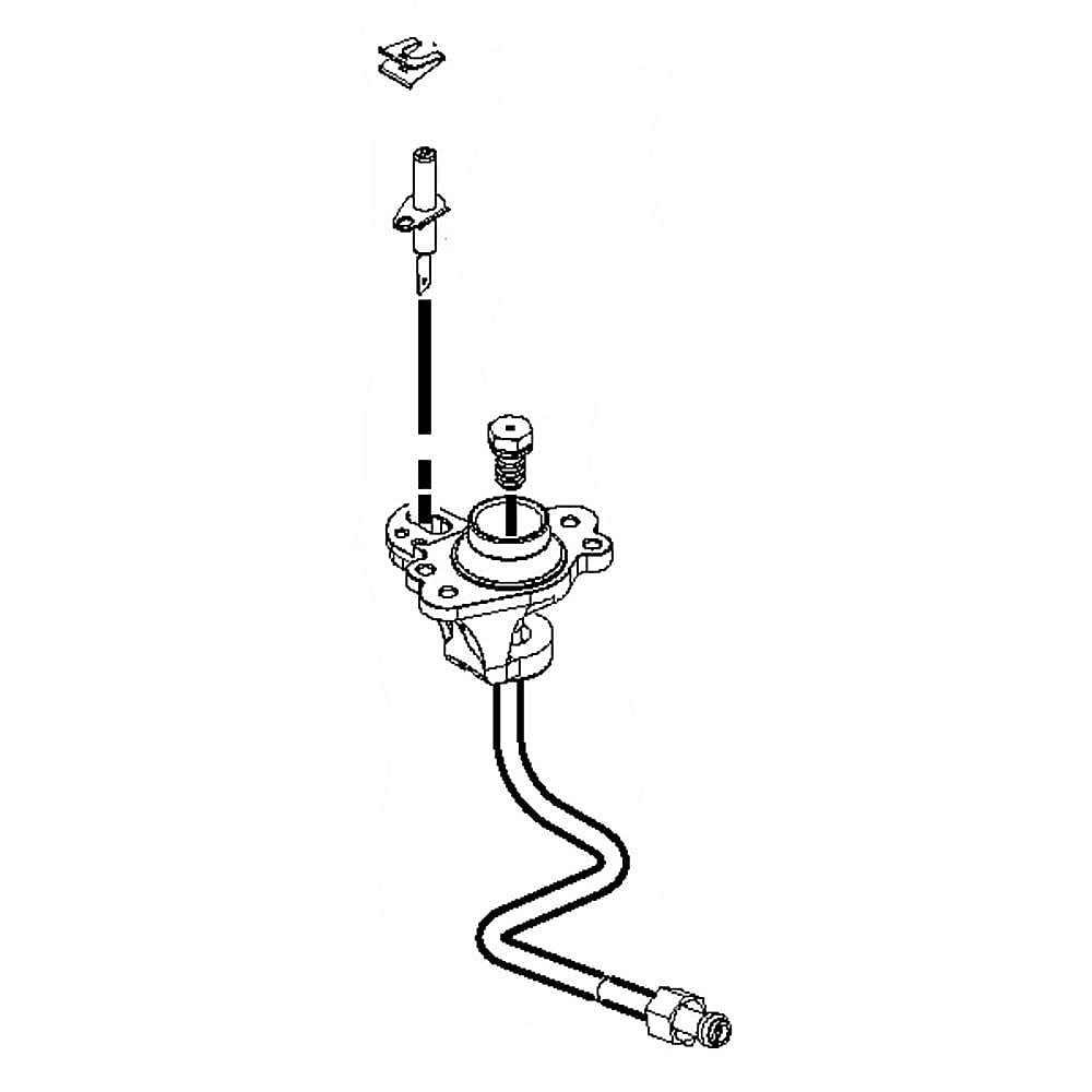 Range Surface Burner Igniter and Orifice Holder, Left Front