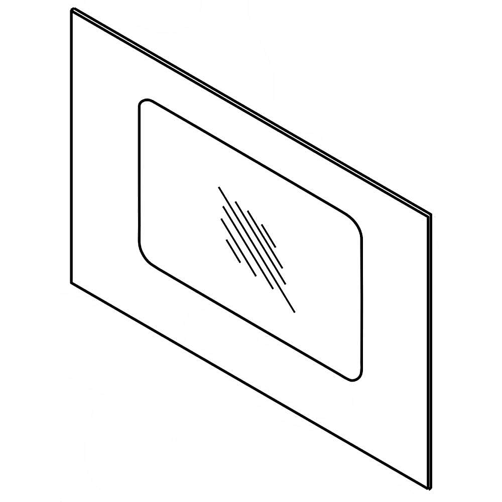 Range Oven Door Outer Panel (Black) (replaces W10884159)