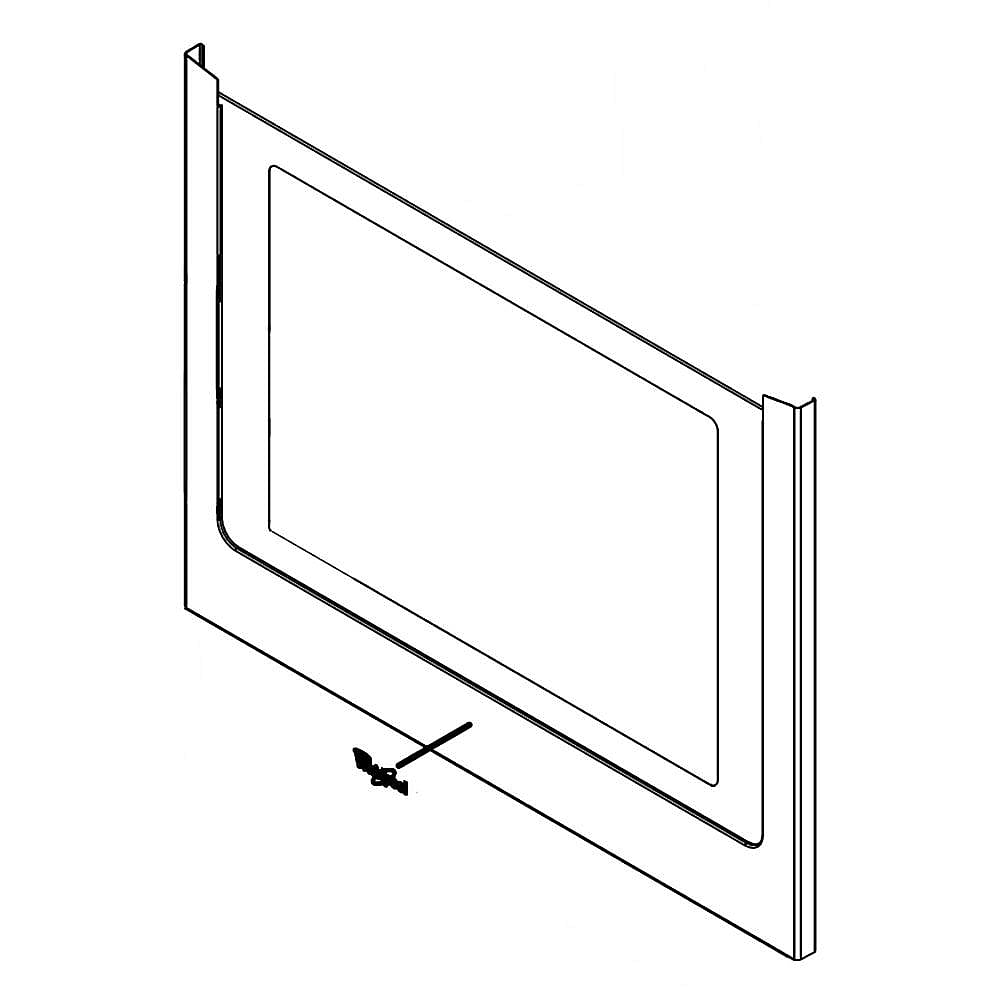 Part #w10903747, Range Oven Door Outer Panel (Stainless) / 39.57 x 6.82 x 30.32