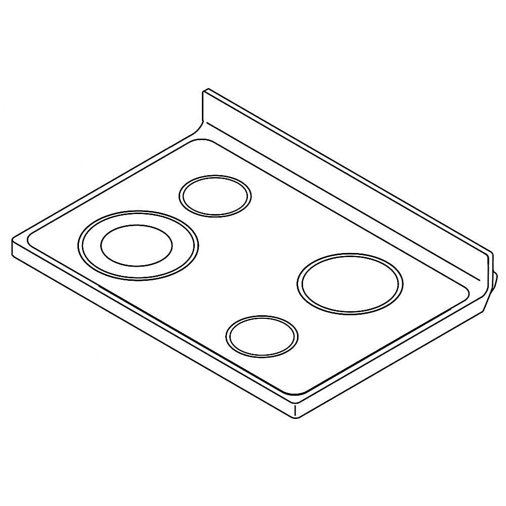 Part #w10906139, Range Main Top (White) | 34.50 x 30.00 x 9.00