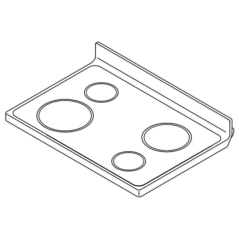 Part #w10908094, Range Main Top (White) / 30.00 x 34.50 x 8.75