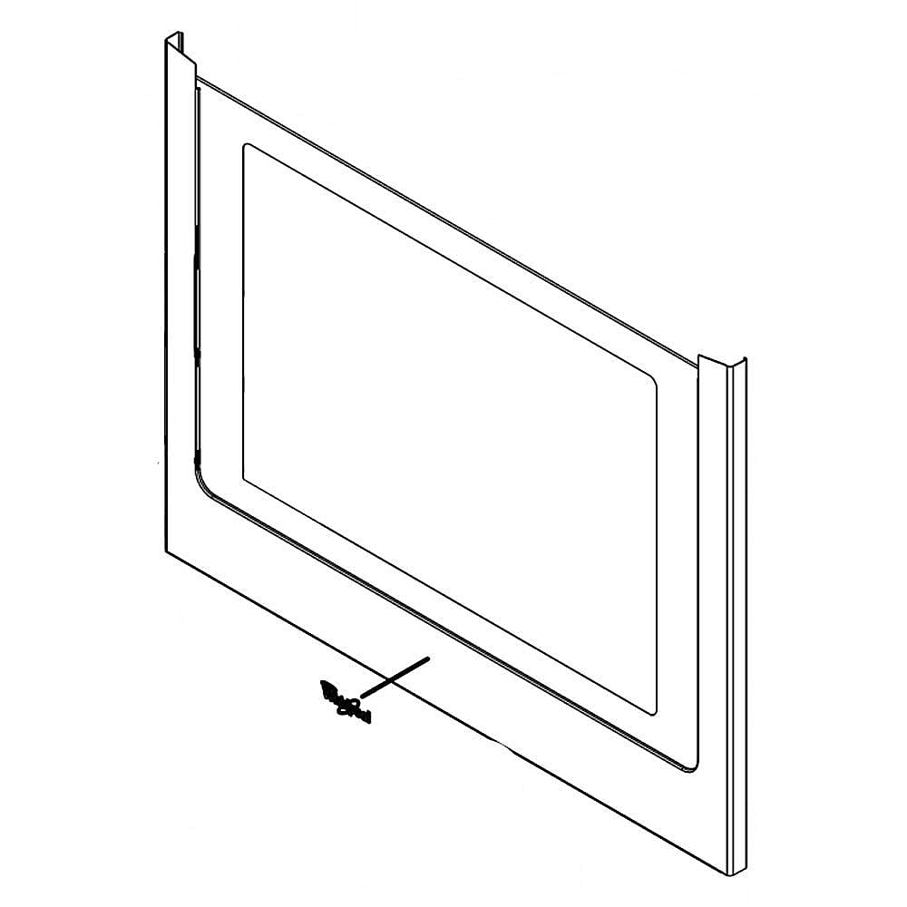 Part #w10909032, Range Oven Door Outer Panel Assembly (Stainless) (Replaces W10844776, W10878898) / 39.57 x 6.82 x 30.32