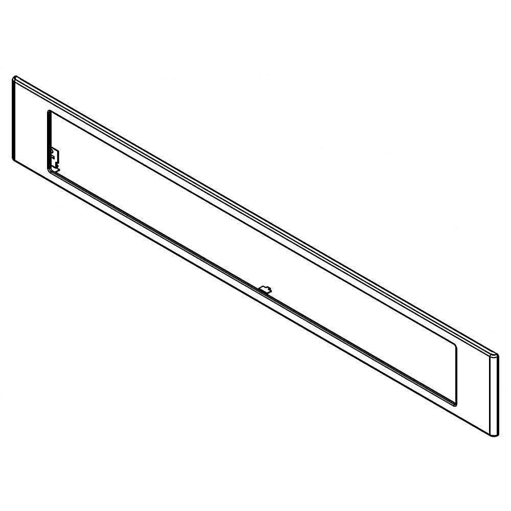 Part #w10909789, Wall Oven Control Panel Skin (Black Stainless) / 6.07 x 2.82 x 28.94