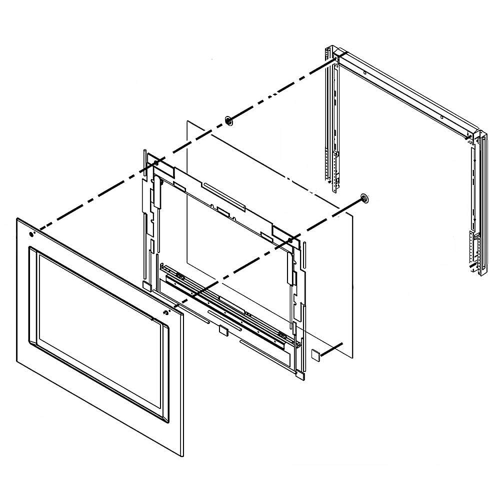 Part #w10909944, Wall Oven Door Outer Panel Assembly (Black Stainless) / 29.75 x 39.50 x 6.75