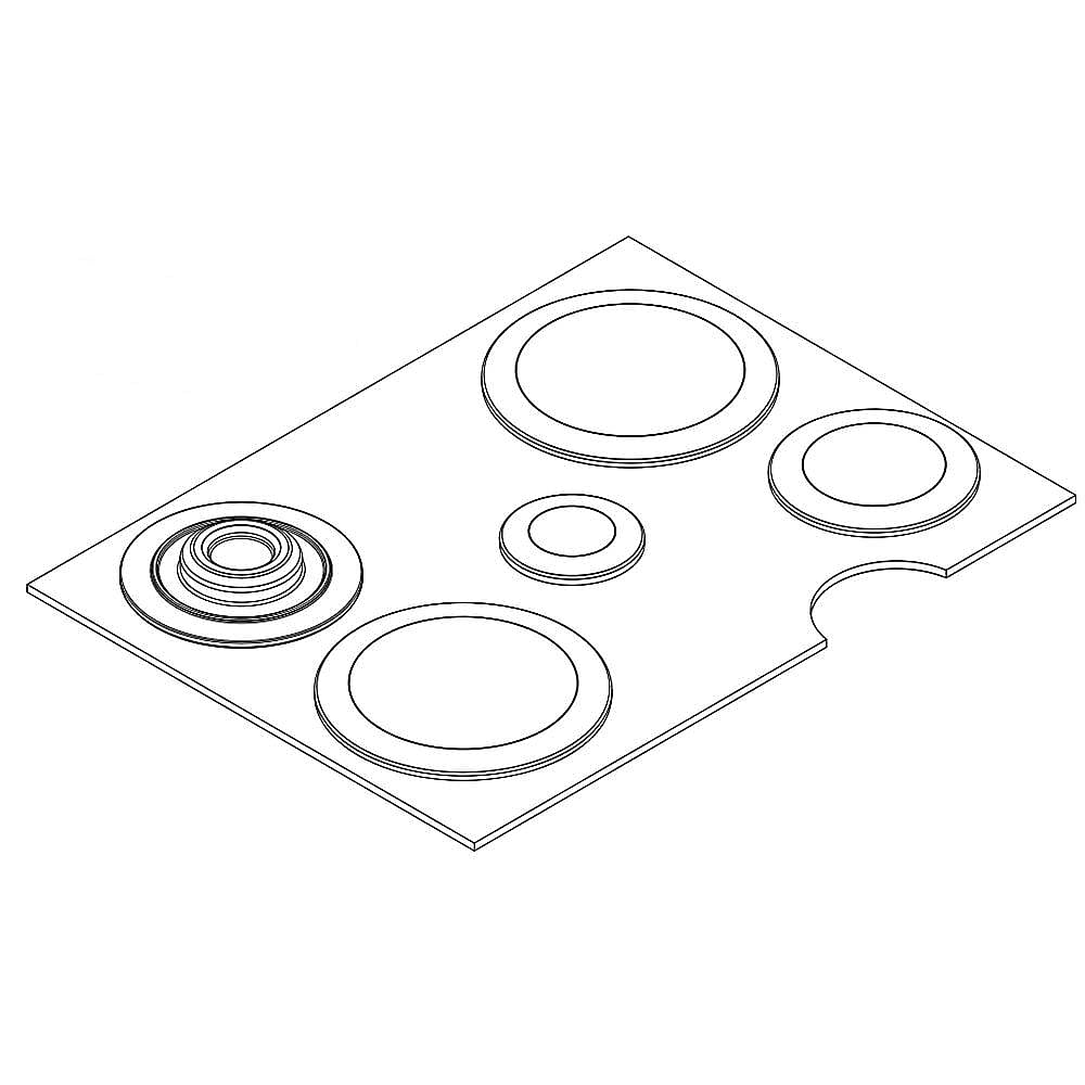 Part #w11579391, Cooktop Burner Cap Set (Replaces W10910373) / 15.50 x 12.00 x 1.00