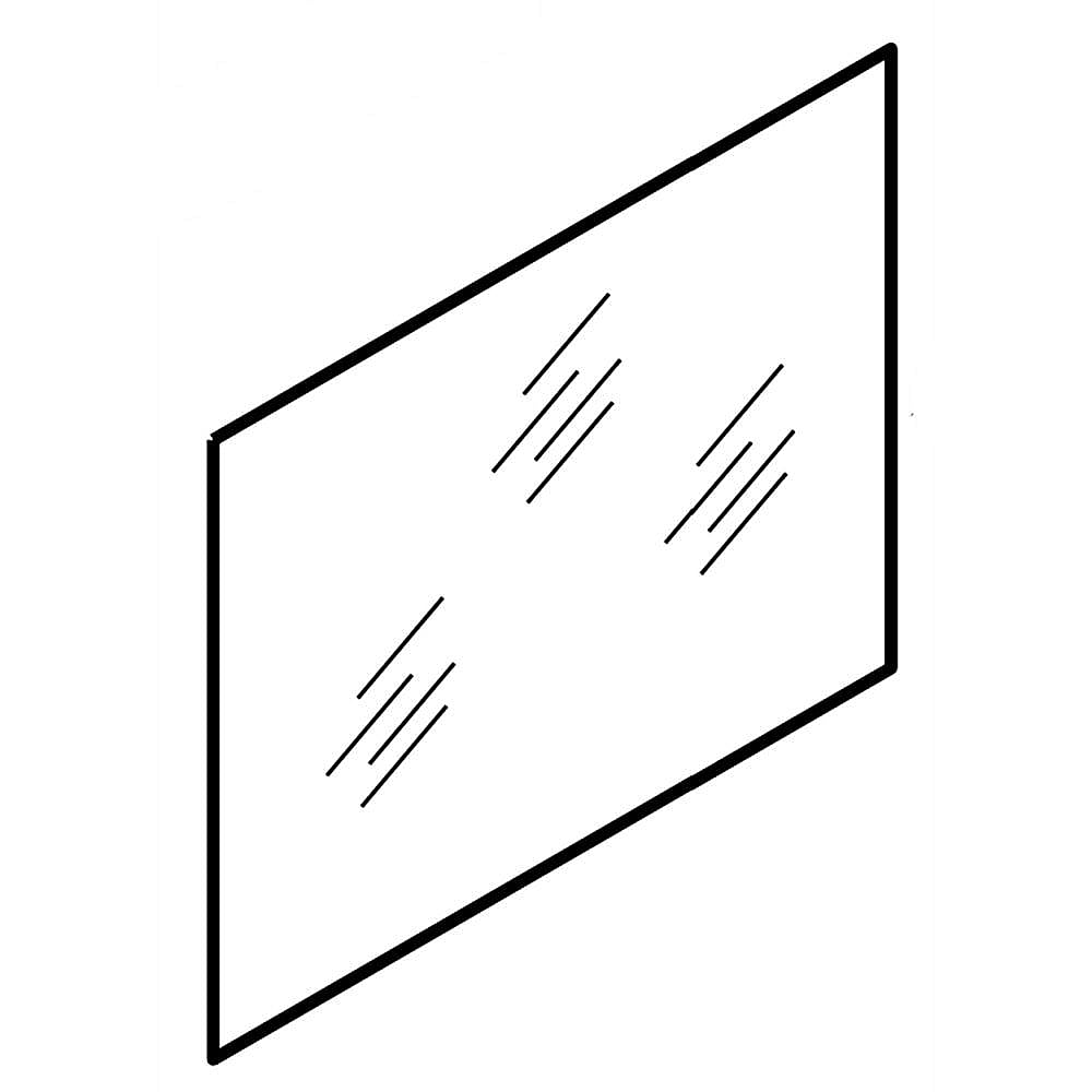 Part #w11028218, Range Oven Door Outer Glass (Stainless) / 35.25 x 27.25 x 0.88