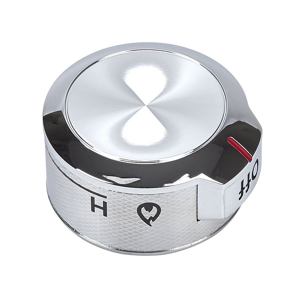 Part #w11030413, Range Surface Burner Knob (Stainless) (Replaces W10786063, W11027434) / 7.15 x 5.25 x 0.01