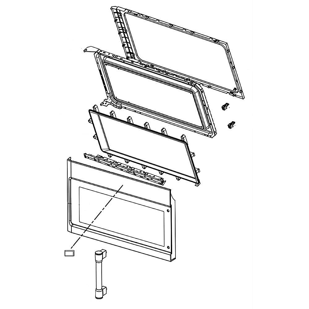 Maytag Part #w11031958, Microwave Door Assembly (Stainless) | 28.50 x 18.00 x 7.20