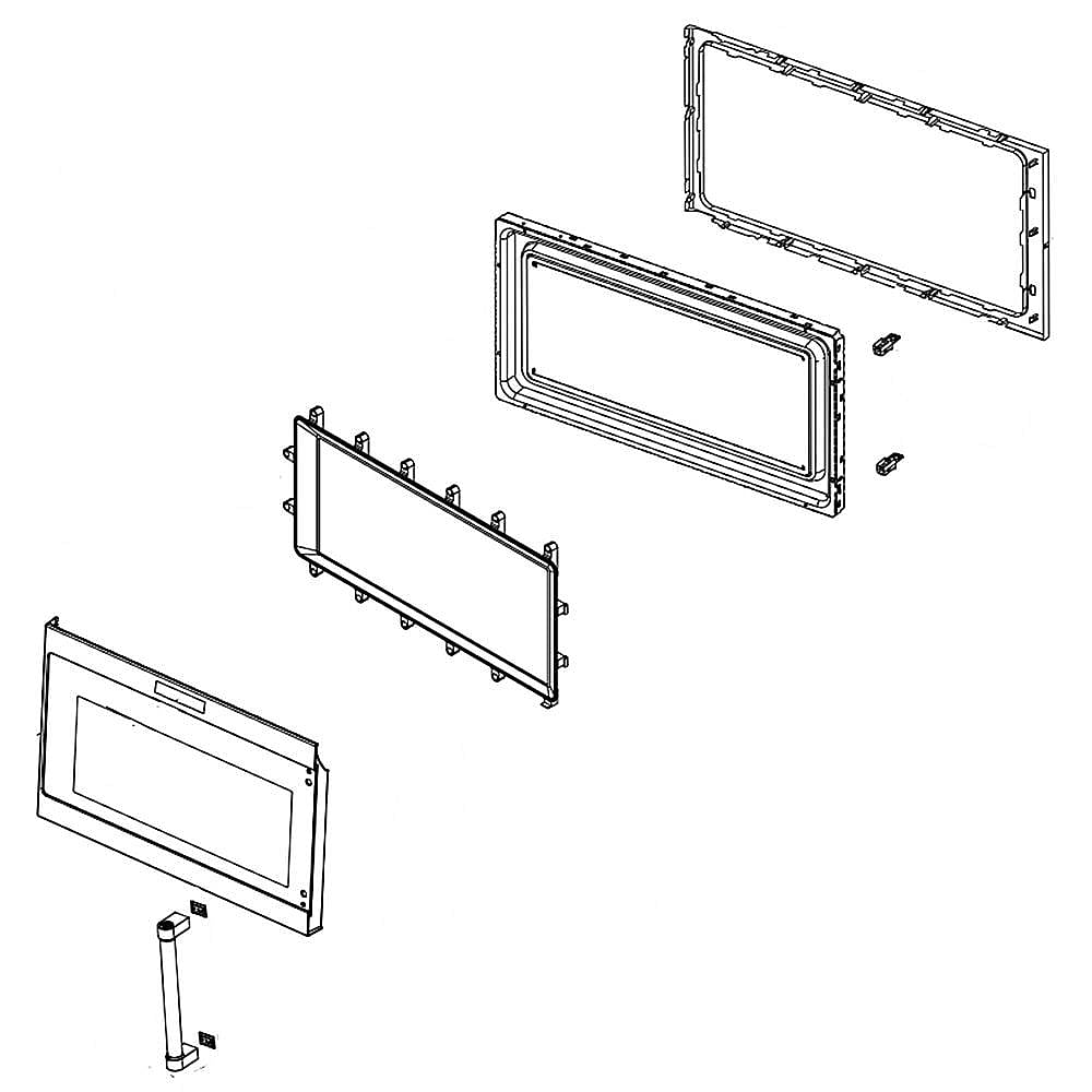 KitchenAid Part #w11038380, Microwave Door Assembly (Black Stainless) | 28.25 x 18.25 x 7.00