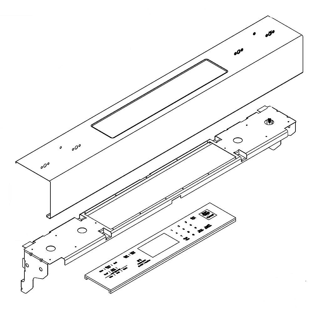 Part #w11039015, Range Control Panel Assembly (Stainless) / 5.10 x 5.07 x 34.25