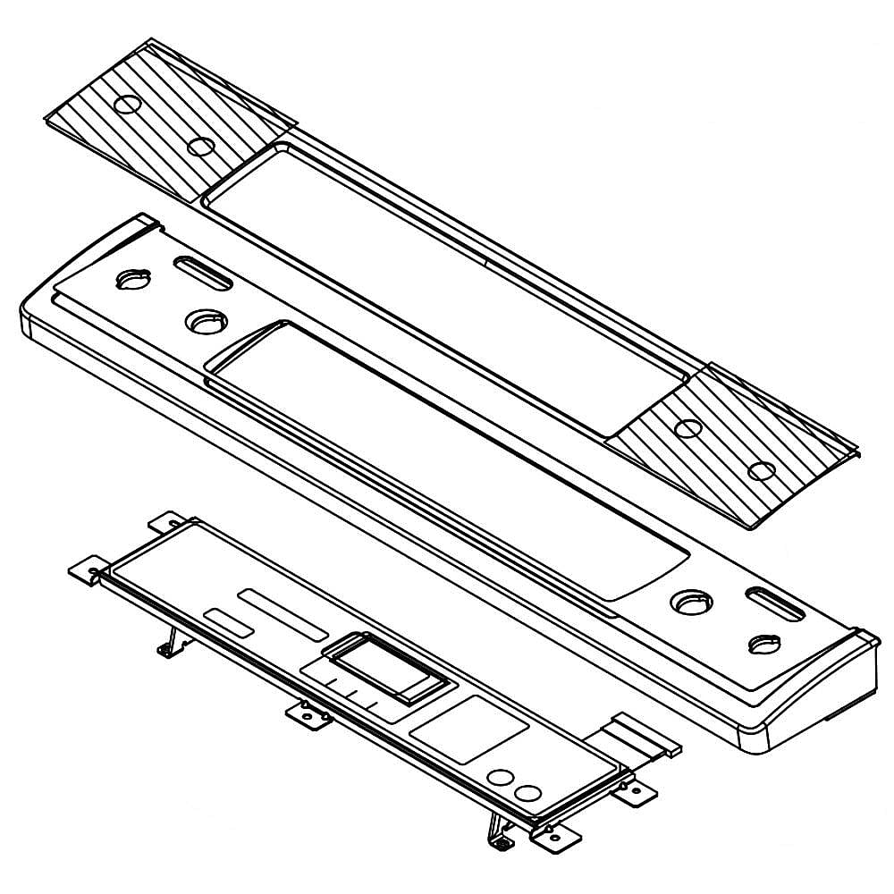 Part #w11043339, Range Control Panel Assembly (Stainless) / 8.63 x 7.25 x 31.75