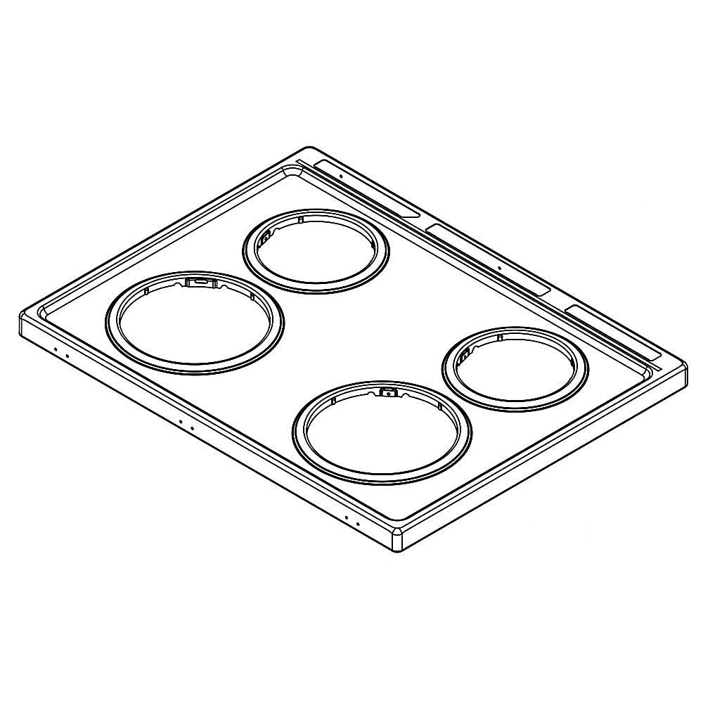 Part #w11043368, Range Main Top (White) / 34.00 x 9.00 x 30.00