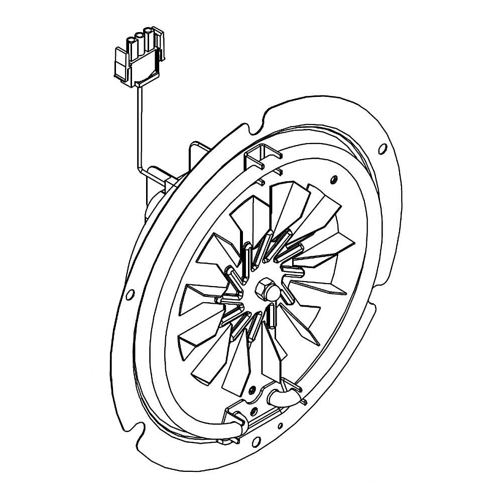 Part #w11043837, Range Convection Fan Assembly | 9.75 x 5.25 x 9.50