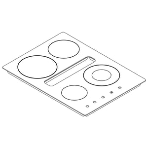 Cooktop Main Top (black) (replaces W11051470, W11400316) W11476176