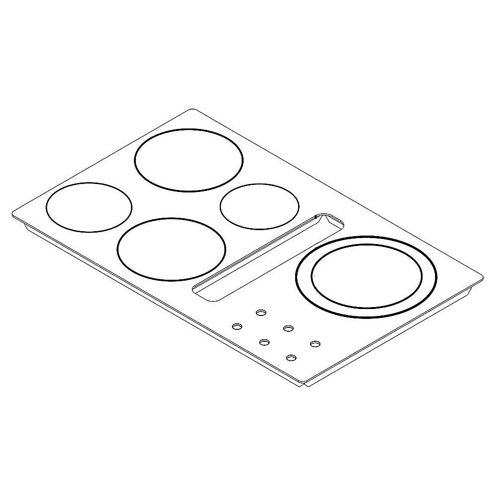 Part #w11051486, Whirlpool Cooktop Main Top (Black) (Replaces W10795401) / 30.00 x 39.50 x 7.00