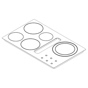 Cooktop Main Top (Black) (replaces W10795401) W11051486 parts 