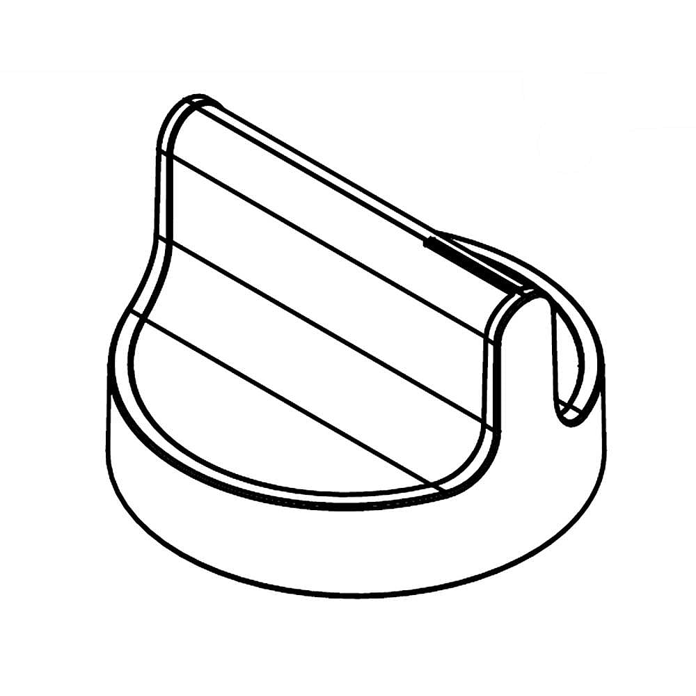 Part #w11084621, Cooktop Burner Knob (White) / 2.00 x 2.00 x 1.75