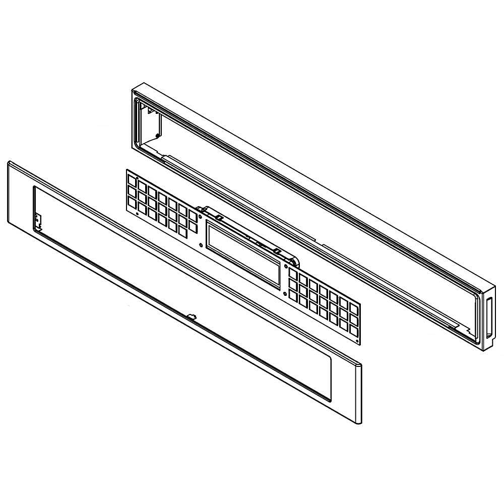 Part #w11087449, Wall Oven Control Panel Assembly (Black) (Replaces W10912637, W11087451) / 35.00 x 9.50 x 6.00