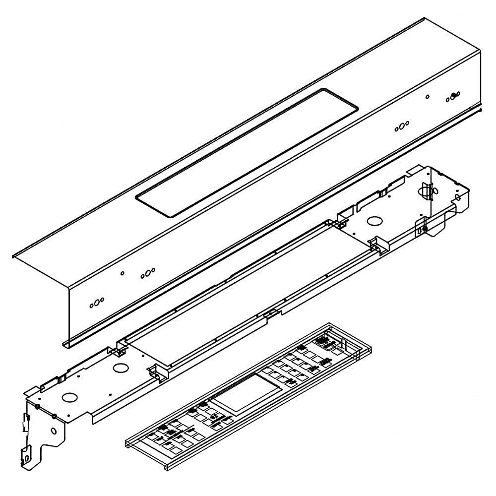 Part #w11091882, Range Control Panel Assembly / 34.00 x 5.00 x 5.25