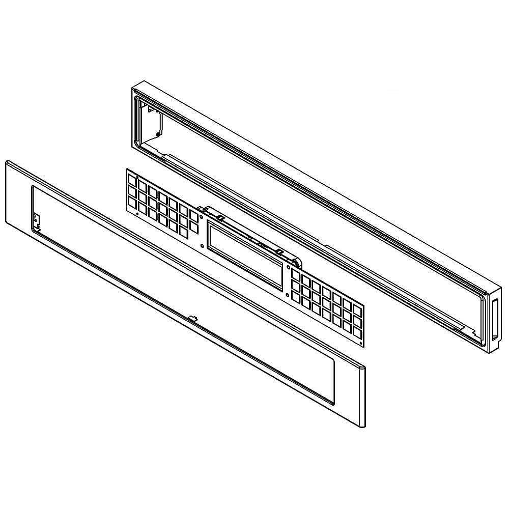 Part #w11093248, Wall Oven Control Panel And Overlay (Stainless) / 6.13 x 2.00 x 33.32