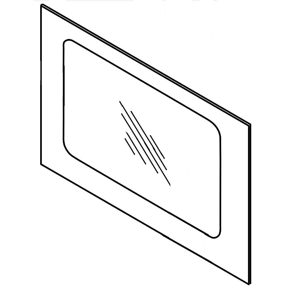 Part #w11098210, Range Oven Door Outer Panel (Black) | 35.25 x 27.25 x 0.88